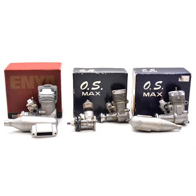 Lot 506 - Four glow aero engines, including OS, Enya