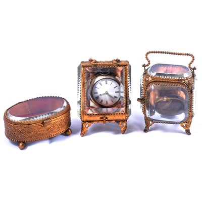 Lot 181 - SIlver pear-cased pocket-watch, Palais Royal style glass cases, etc