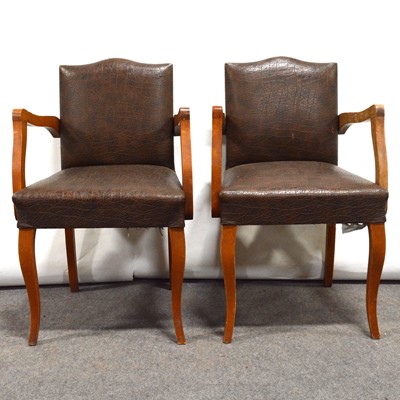 Lot 328 - Pair of French bridge arm chairs
