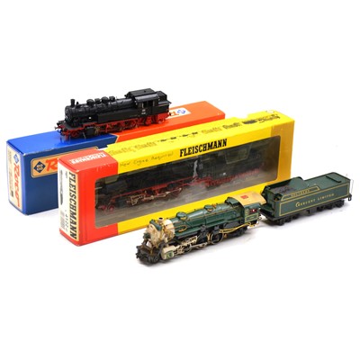 Lot 435 - Three HO gauge locomotives, including Roco, Fleischmann, Franklin Mint