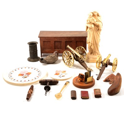 Lot 91 - Plaster devotional group, Madonna and Child,...