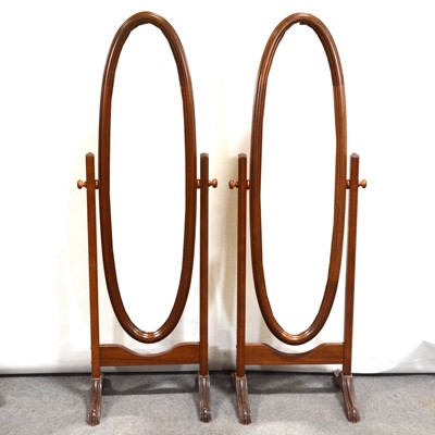Lot 409 - Pair of modern cheval mirrors
