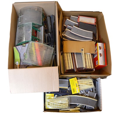 Lot 369 - Two boxes of Hornby OO gauge station buildings
