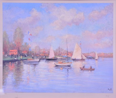 Lot 398 - After Marcel Dyf, Landscape and Harbour, two prints