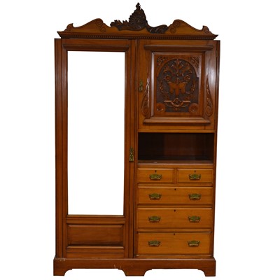 Lot 437 - Victorian walnut compactum wardrobe