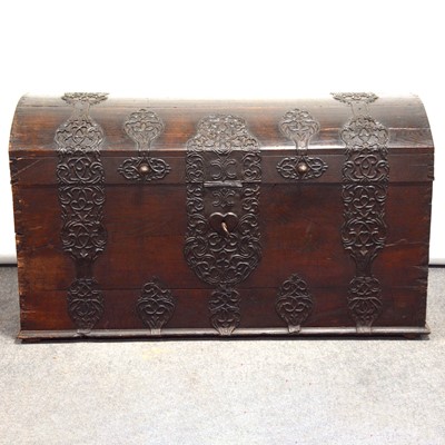 Lot 378 - Large 18th century Marriage chest