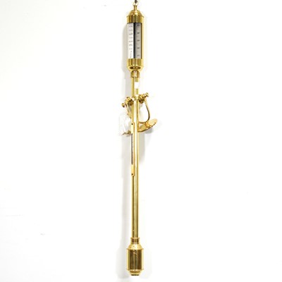 Lot 360 - Brass cased marine type barometer