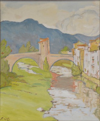 Lot 256 - Philip Cole, The River at Sospel