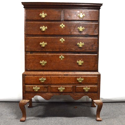 Lot 348 - George III oak chest on stand