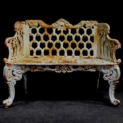 Lot 478 - Coalbrookdale style cast iron garden bench