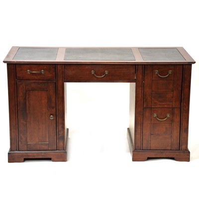 Lot 452 - Modern teak kneehole desk