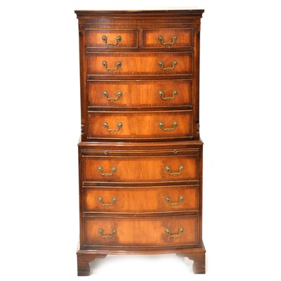 Lot 462 - Reproduction mahogany chest-on-chest