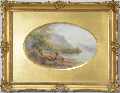 Lot 30 - Pair of Royal Worcester porcelain oval plaques