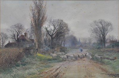 Lot 271 - Henry Charles Fox, Sheep driving, and Ploughing near Twyford, a pair