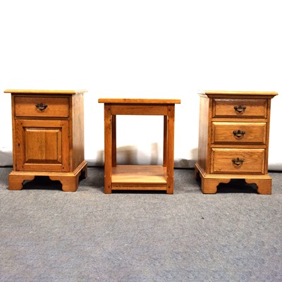 Lot 337 - Haselbech Oak, two oak bedside cabinets and an occasional table