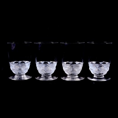 Lot 36 - Rene Lalique, four ' Pouilly' design Madeira glasses, designed 1931