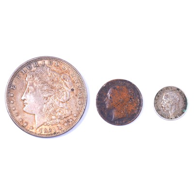 Lot 193 - Collection of Victoria and later British coins and American dollars, some silver content.