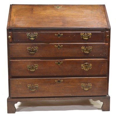 Lot 489 - George III mahogany bureau