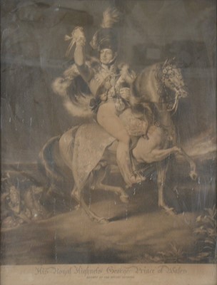 Lot 402 - Ward after Harlow, His Royal Highness George Prince of Wales, another engraving and a watercolour