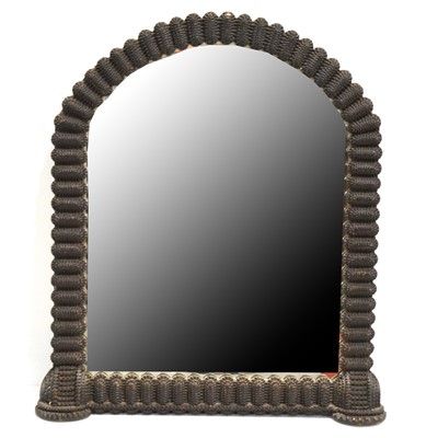 Lot 519 - Wall mirror, carved hardwood frame