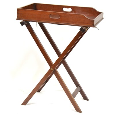 Lot 476 - Mahogany butlers tray and stand, 19th Century