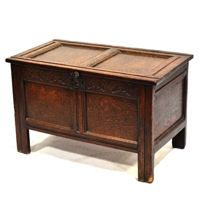 Lot 442 - Joined oak coffer, 18th Century
