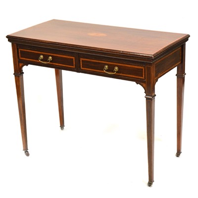 Lot 382 - Edwardian inlaid mahogany card table