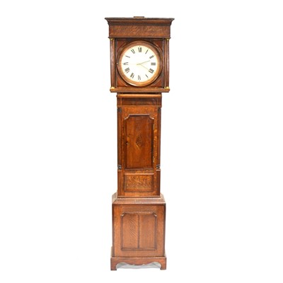 Lot 343 - Oak and mahogany longcase clock
