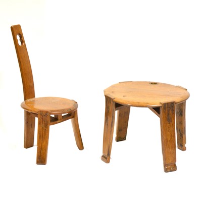 Lot 380 - Childs table and chair made from a reclaimed barrel