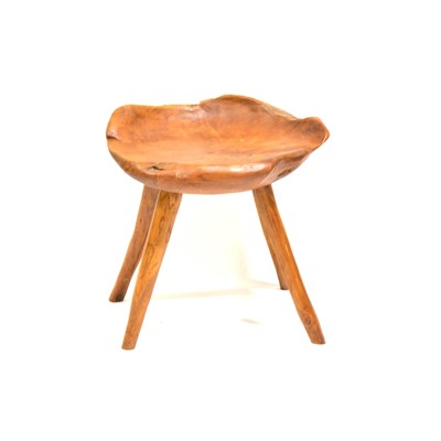 Lot 392 - Elm carved stool
