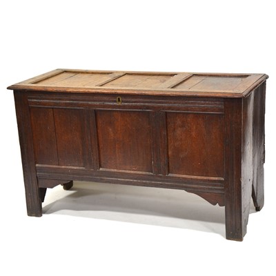 Lot 408 - Joined oak coffer, 18th Century