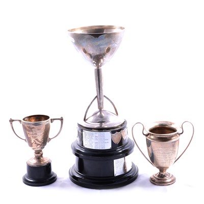 Lot 326 - Three silver trophies.