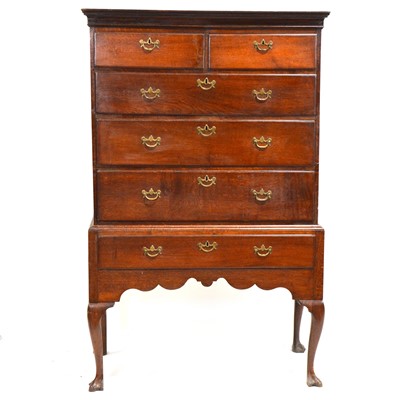 Lot 479 - George III oak chest on stand
