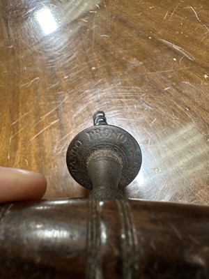 Lot 58 - Samuel Henshall Soho Patent corkscrew, Obstando Promoves