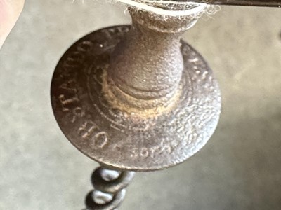Lot 58 - Samuel Henshall Soho Patent corkscrew, Obstando Promoves