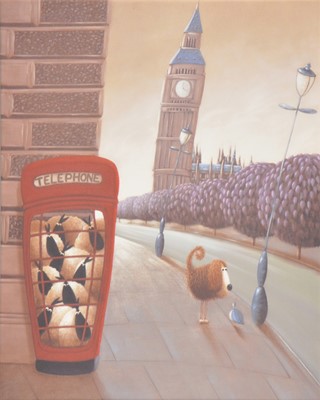 Lot 300 - After Simon Clarke, two contemporary prints on canvas, and others