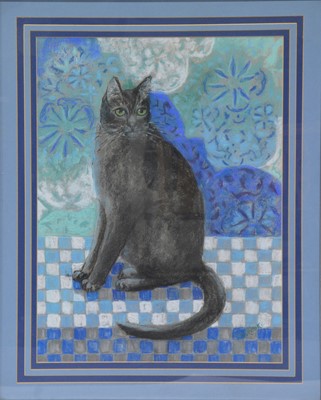 Lot 287 - J Thorndyke, Cat called Schmutzi, pastel portrait