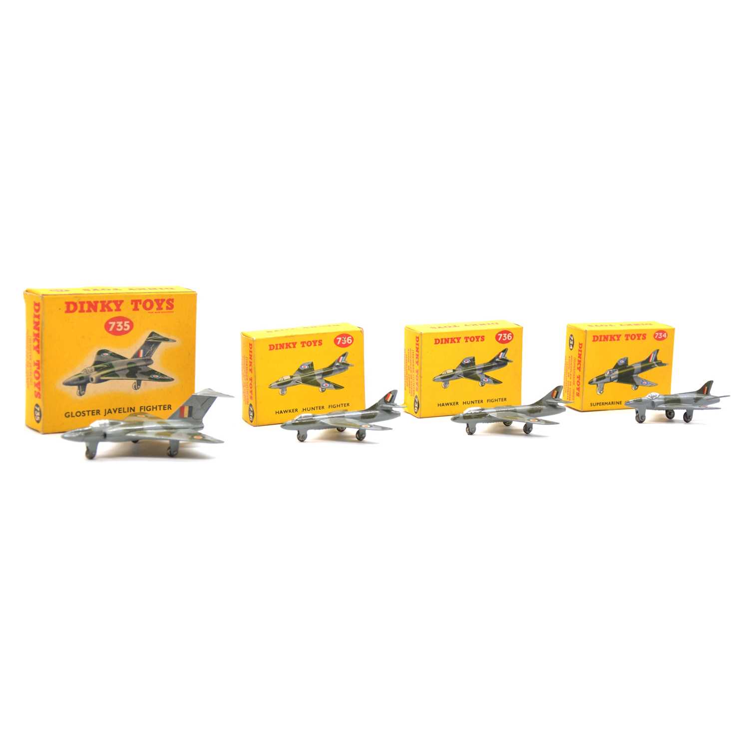 Lot 29 - Four die-cast model aircraft, 734, 735, 736 (x2), boxed