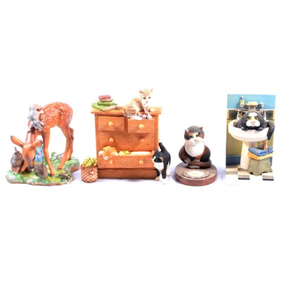 Lot 72 - Quantity of Border Fine Arts Comic & Curious Cats figurines, and similar