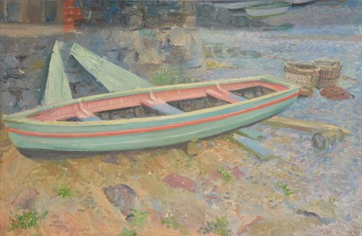 Lot 315 - Leighton Hall Woollatt, Rowing boats, two oil paintings