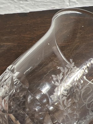 Lot 5 - Cut glass rummer, circa 1790 and a German beaker