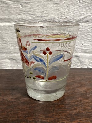Lot 5 - Cut glass rummer, circa 1790 and a German beaker