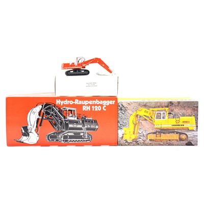 Lot 10 - Three Conrad die-cast excavators