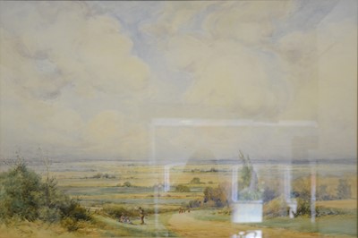 Lot 346 - Frank B Jowett, Sunny Landscape with figures by a road
