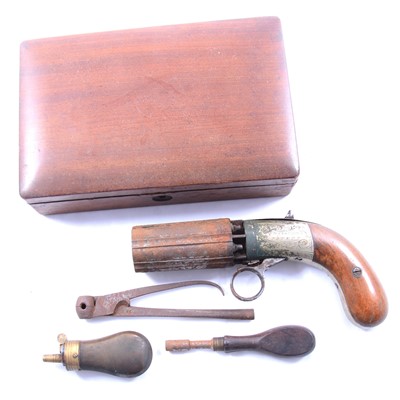 Lot 194 - Coopers Patent pepperbox 6-shot revolver, cased