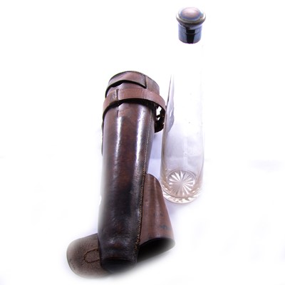 Lot 195 - Huntsman's flask, in a leather case