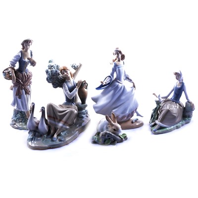 Lot 99 - Five Lladro figurines.