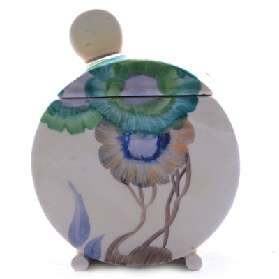 Lot 65 - Clarice Cliff, a ‘Viscaria’ pattern Bonjour shape preserve pot and cover