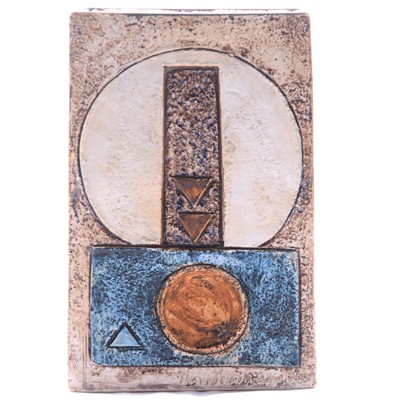 Lot 51 - Sally Bart for Troika Pottery, a textured slab vase