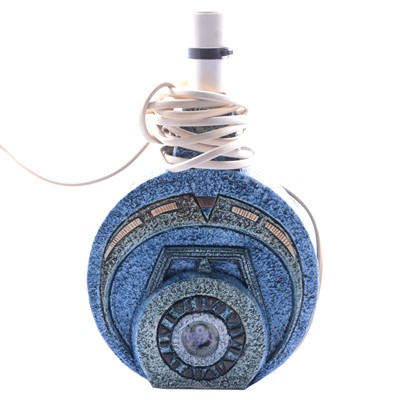 Lot 54 - Annette Walters for Troika Pottery, a Wheel form lamp base